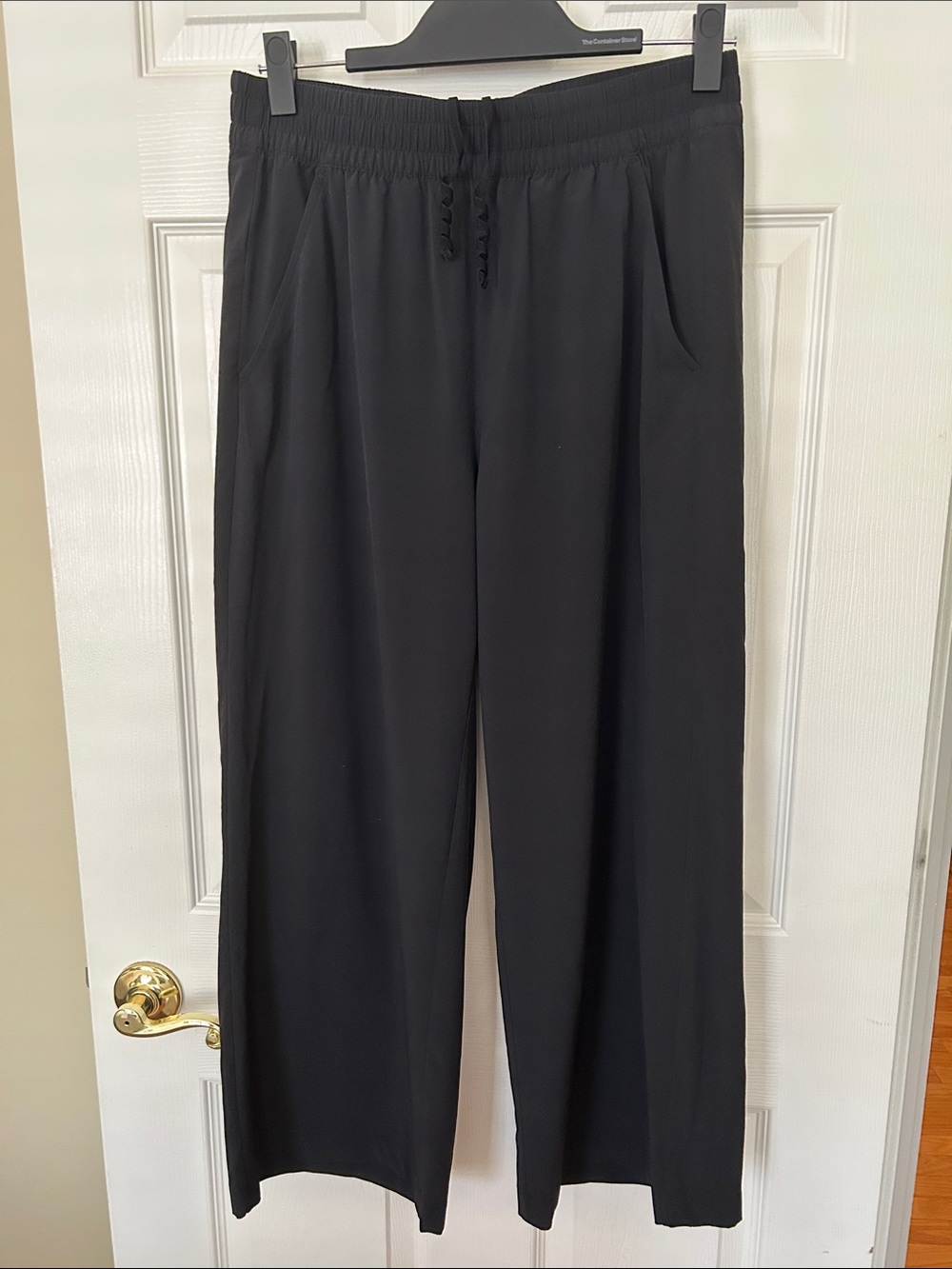 Eddie Bauer Escapelite Black Cropped Wide-Leg Pants Sz M
